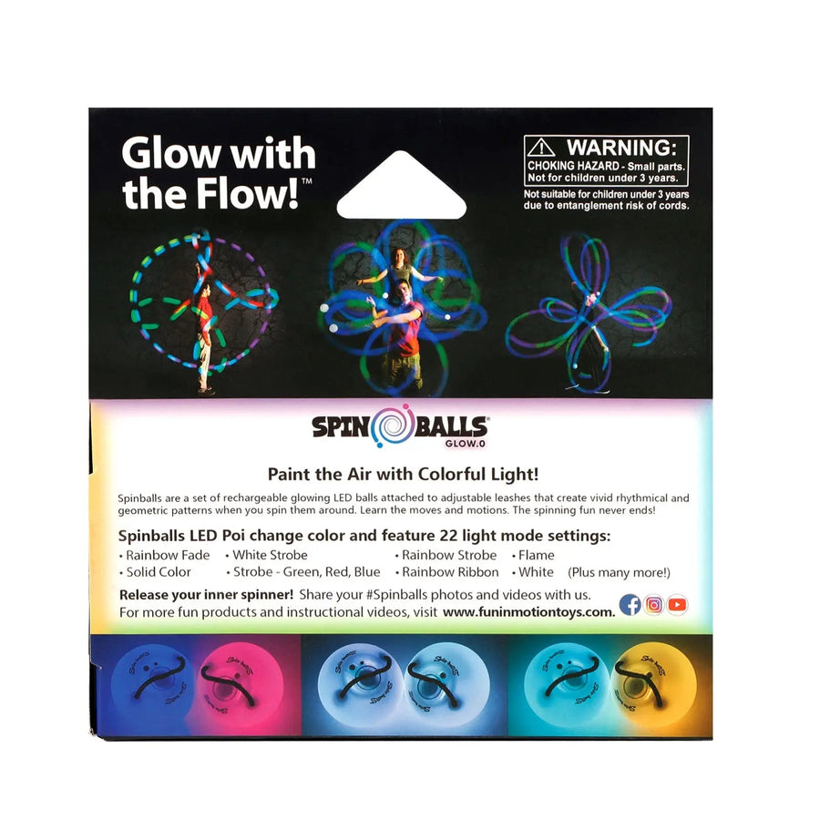 Spinballs Glow. 0 LED Rechargeable Poi Set R9